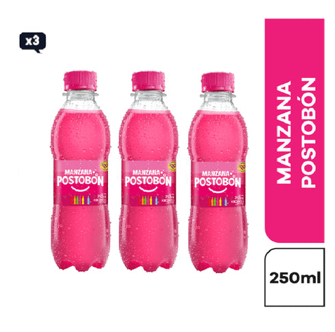 GASEOSA POSTOBON MANZANA PET 250 TRIPACK
